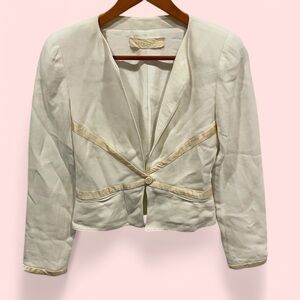 Gorgeous y2k Valentino Spa cropped silk trim blazer size 4 made in Italy